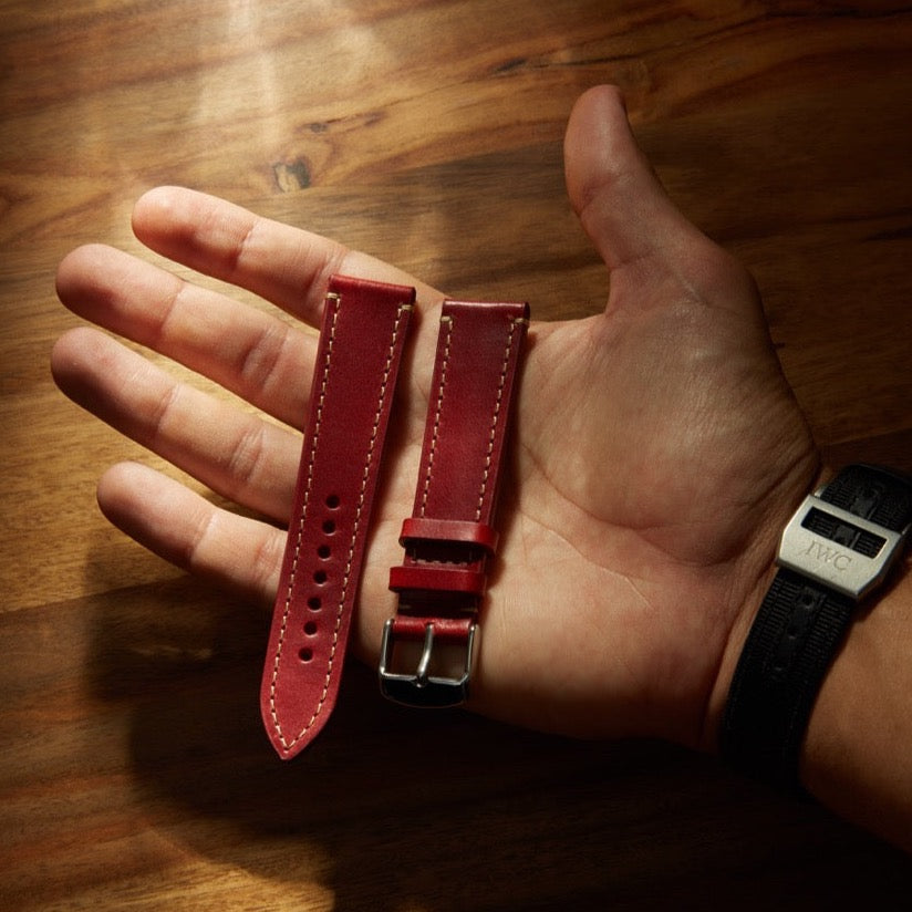 Leather Watch Strap - Berry
