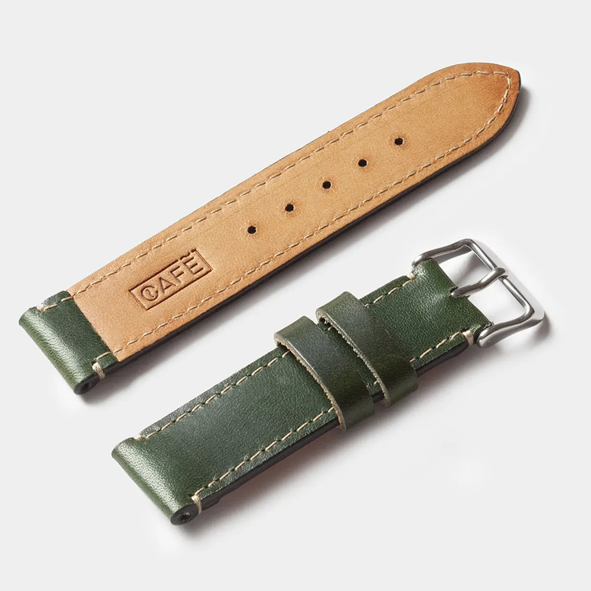 Leather Watch Strap - Forest Green
