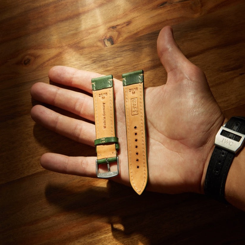 Leather Watch Strap - Forest Green