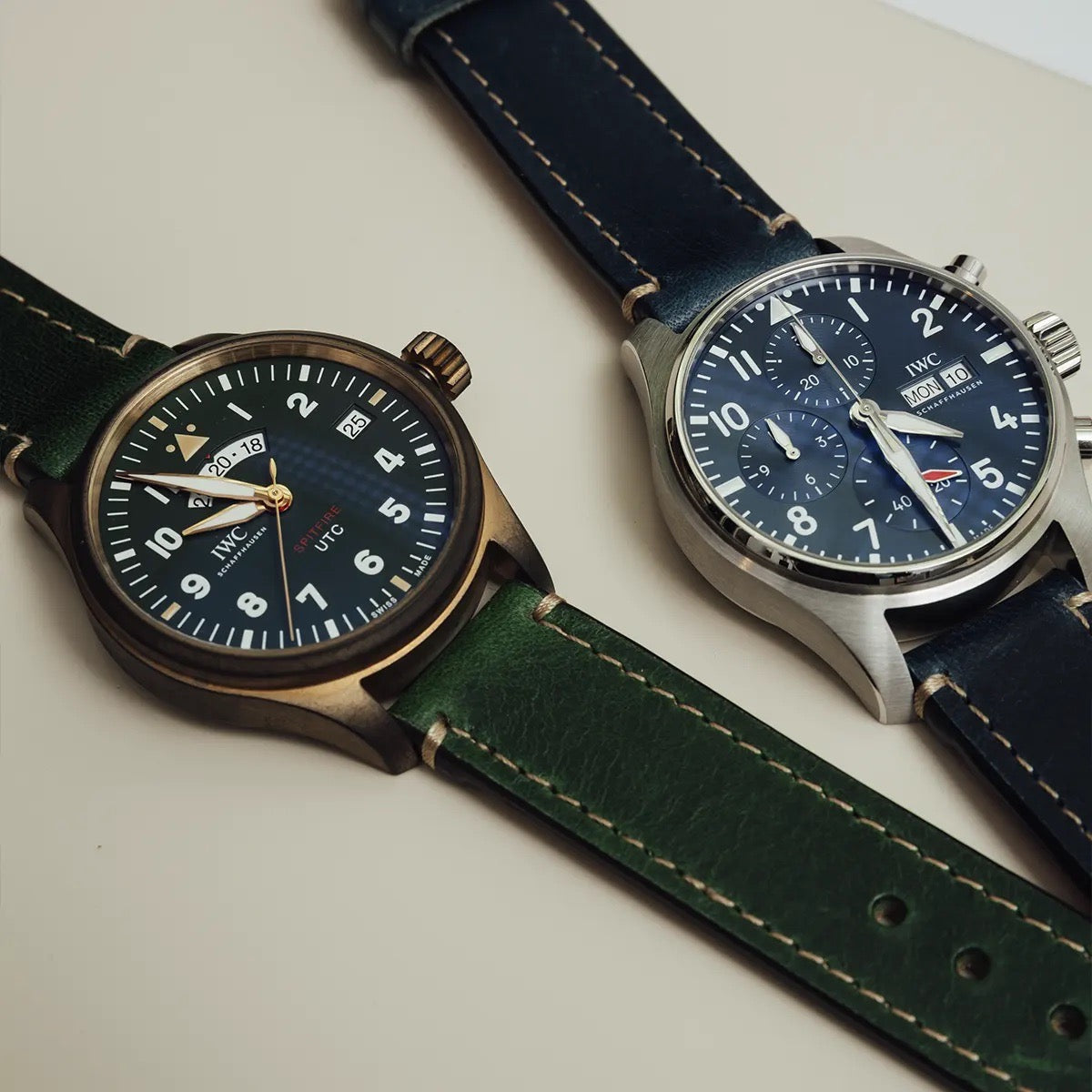 Leather Watch Strap - Forest Green
