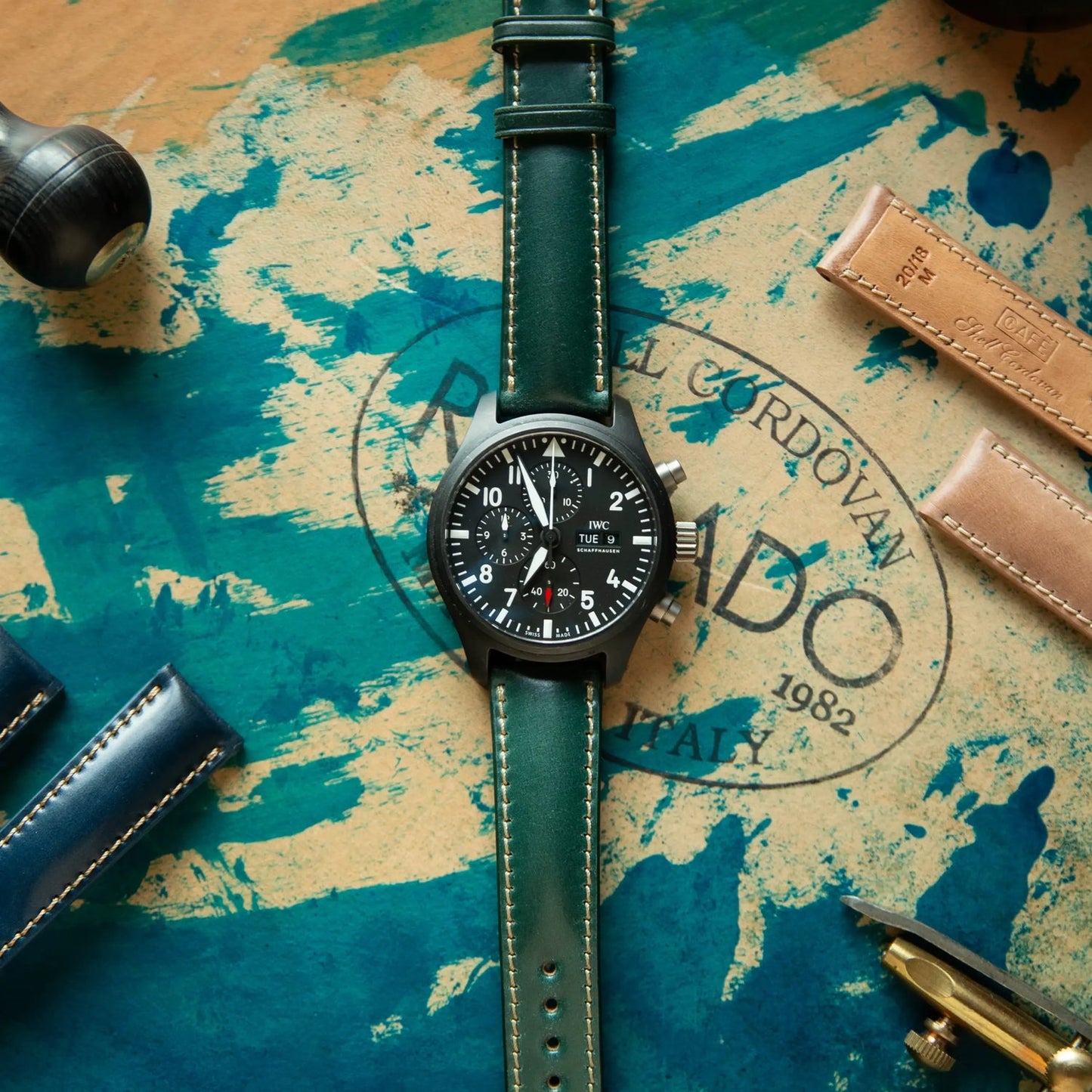 Shell Cordovan Watch Strap - Forest Green