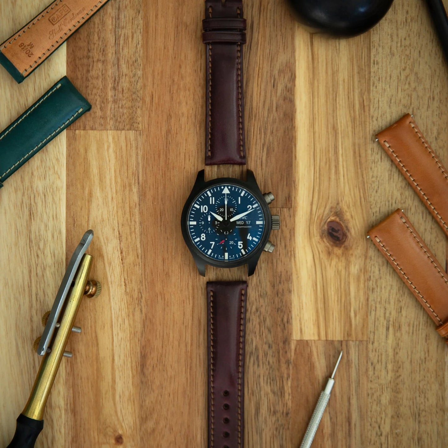 Shell Cordovan Watch Strap - Oxblood