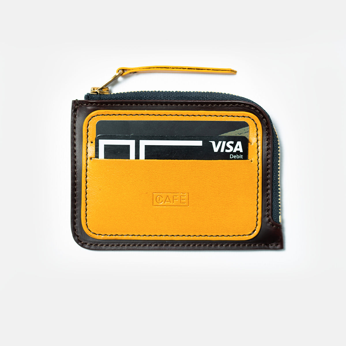 Zip Wallet #2 - Black Coffee & Spicy Mustard