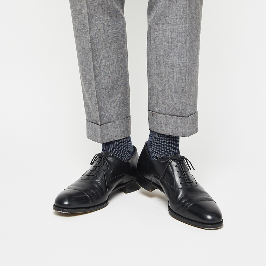 Houndstooth (Navy/Grey) - onlybrown