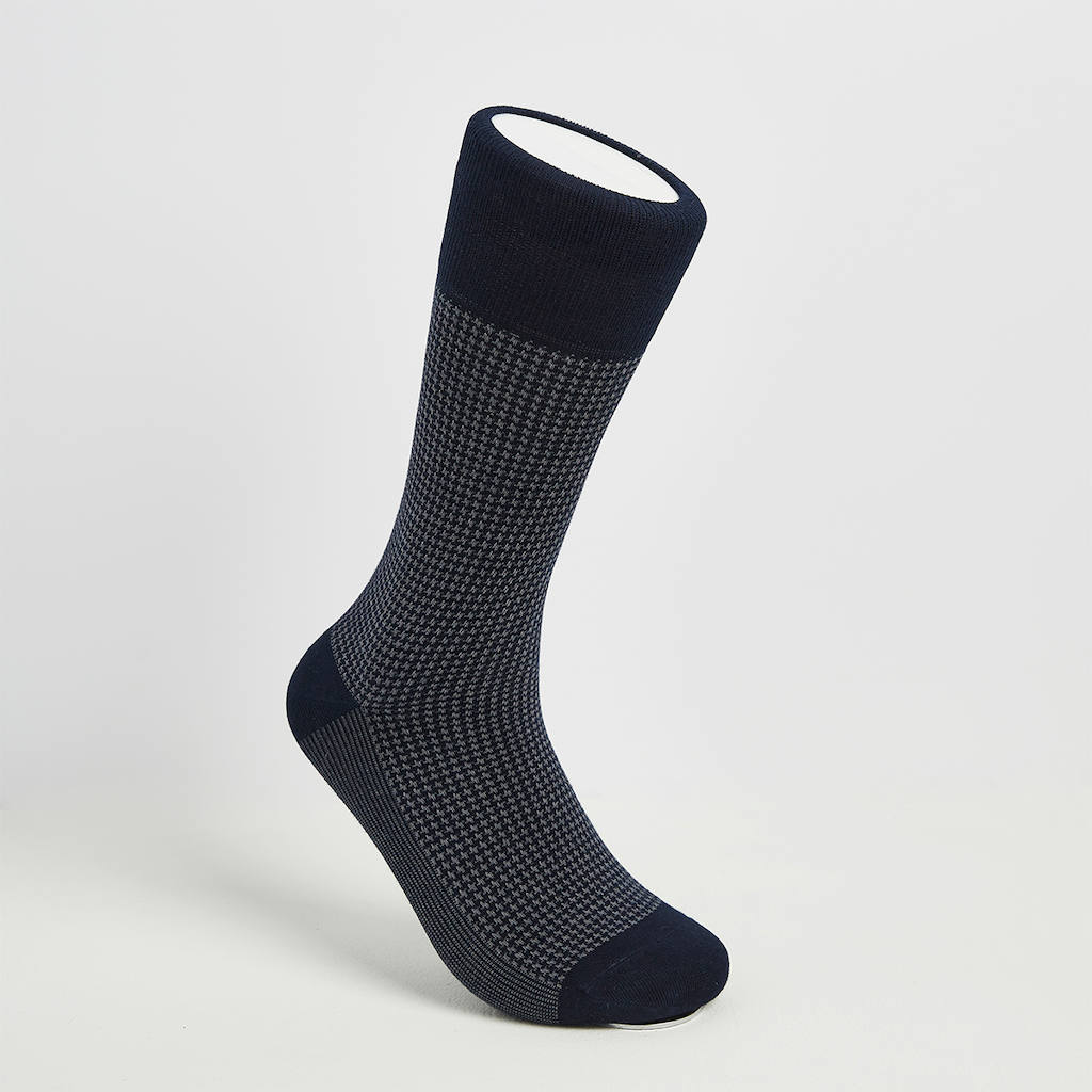 Houndstooth (Navy/Grey) - onlybrown