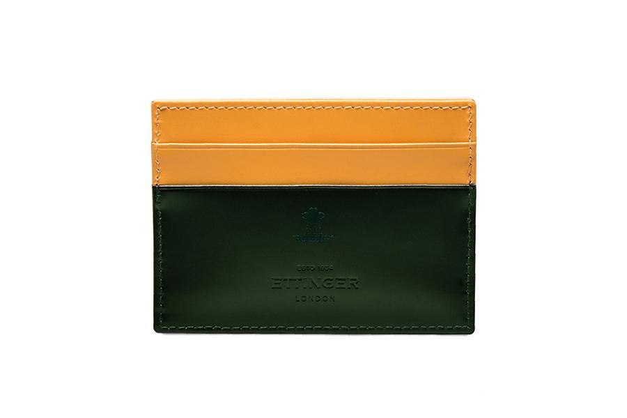 Bridle Hide Flat Card Case - Green - onlybrown