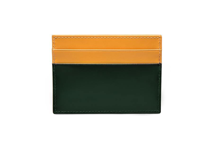 Bridle Hide Flat Card Case - Green - onlybrown