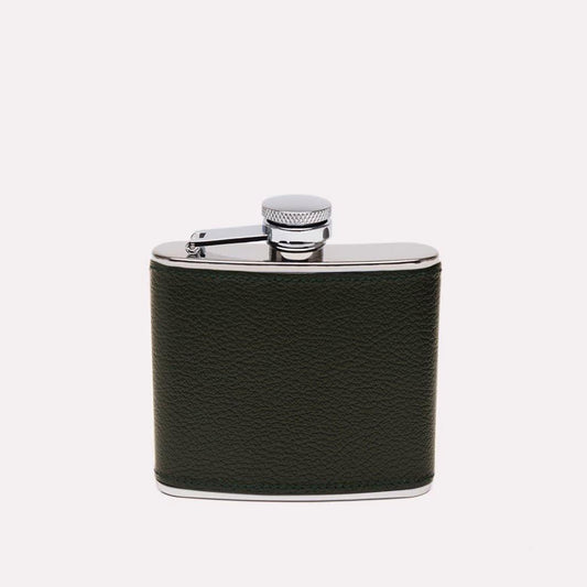 Capra Leather Wrapped Hip Flask (4oz) - onlybrown