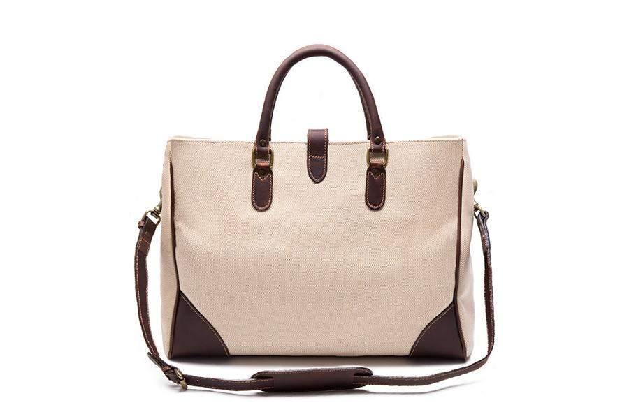 Piccadilly Canvas Tote - Ivory - onlybrown