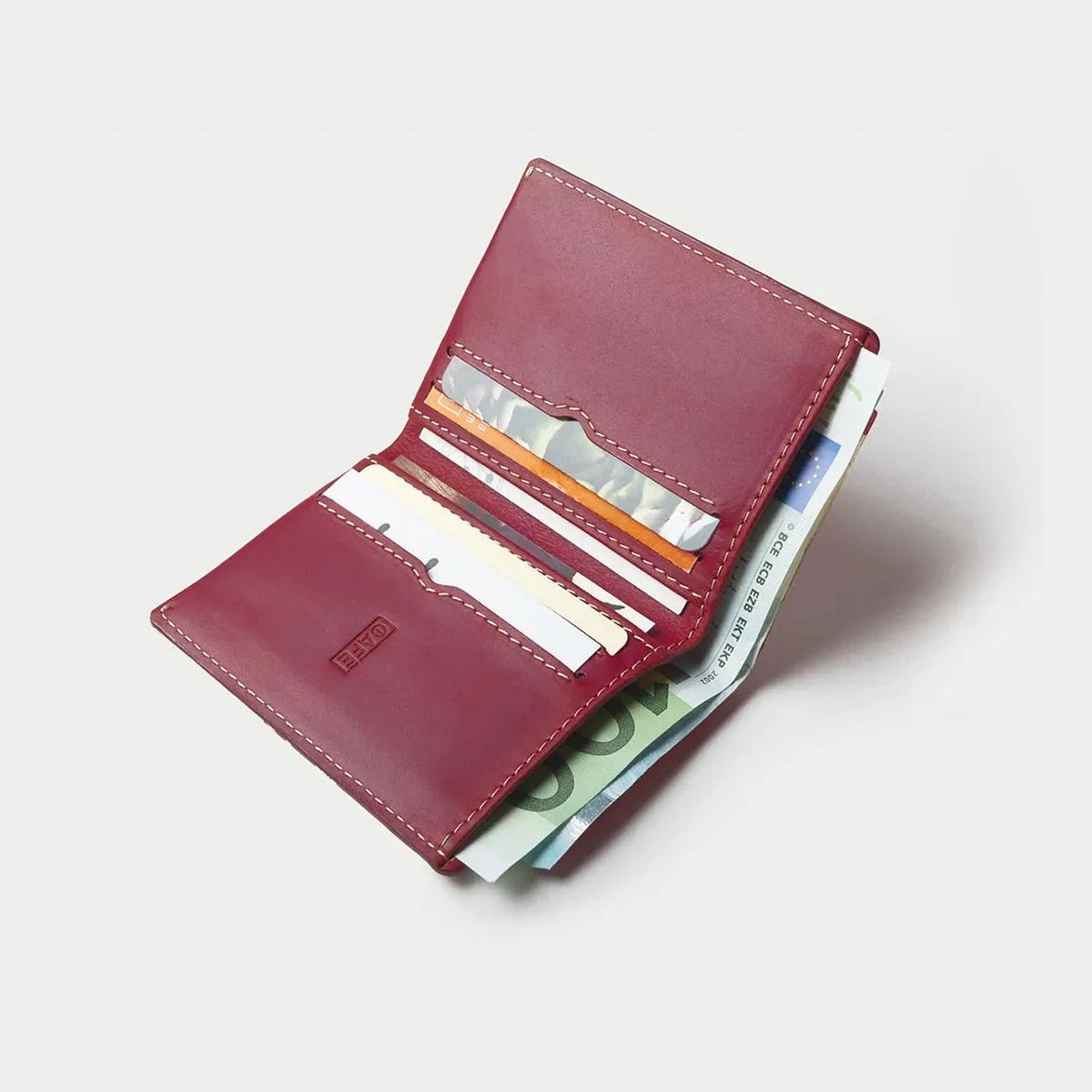 Slim Leather Wallet Costa Rica - Berry