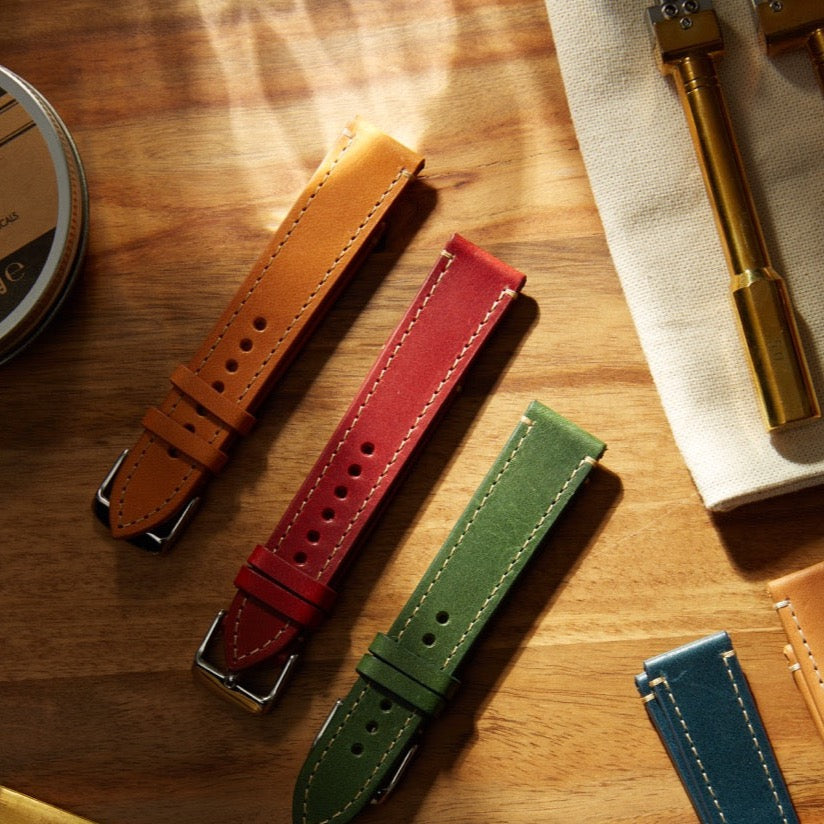 Leather Watch Strap - Berry
