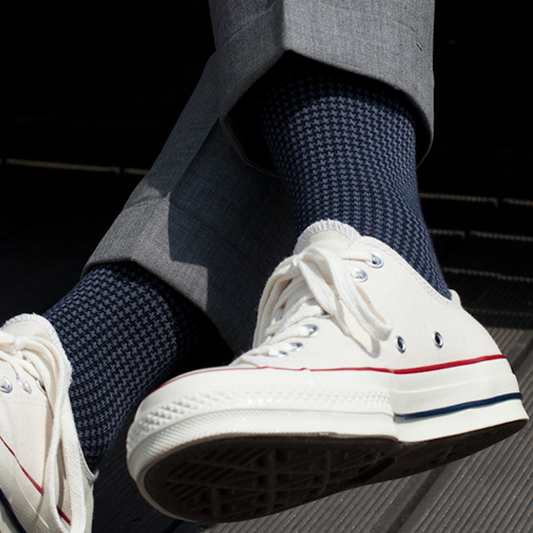 Houndstooth (Navy/Grey) - onlybrown