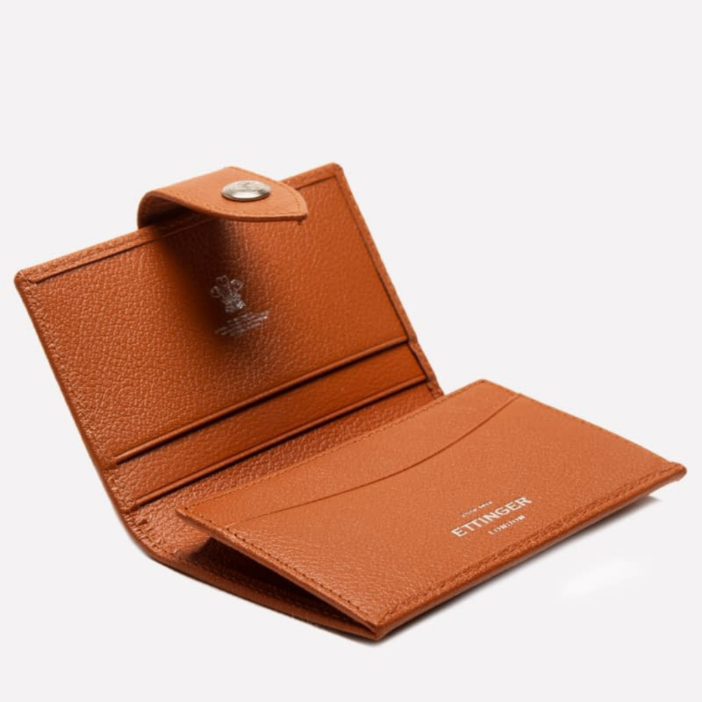 Capra Visiting Card Case with Tab - onlybrown