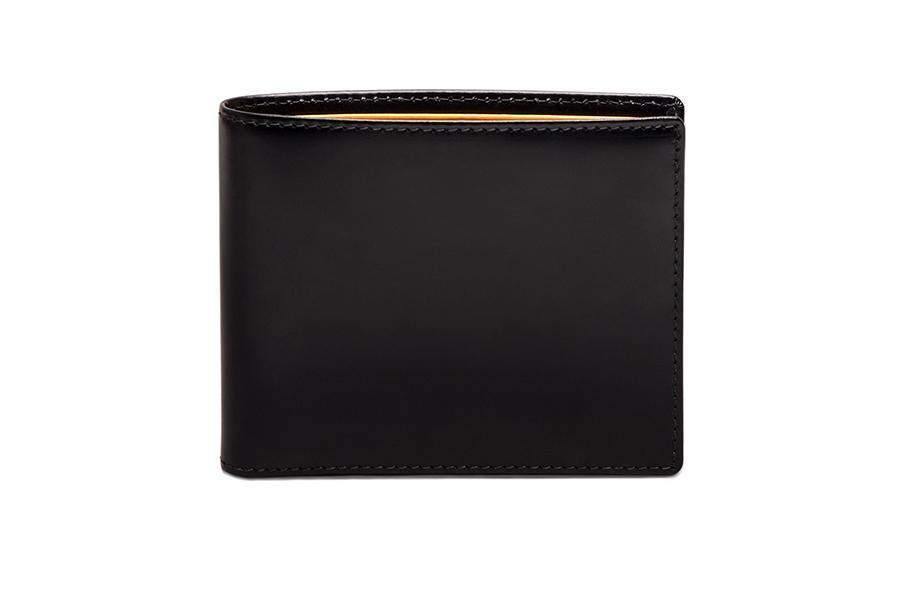 Bridle Hide Billfold With Coin Pocket - Black (Personalisation) - onlybrown