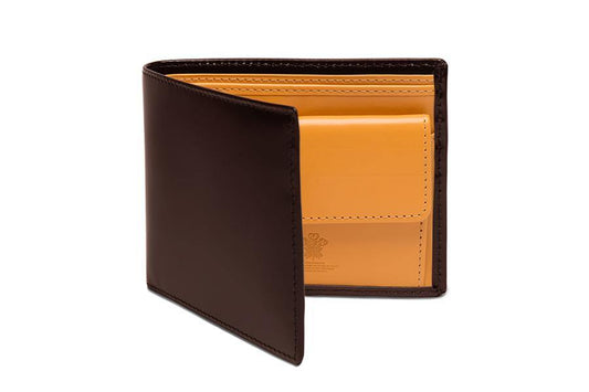 Bridle Hide Billfold With Coin Pocket - Nut (Personalisation) - onlybrown