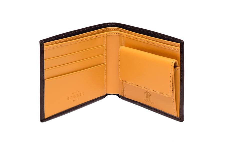 Bridle Hide Billfold With Coin Pocket - Nut (Personalisation) - onlybrown