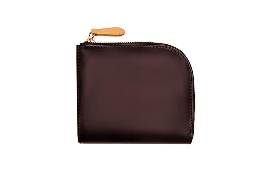 Bridle Zipped Curved Wallet - Nut - onlybrown
