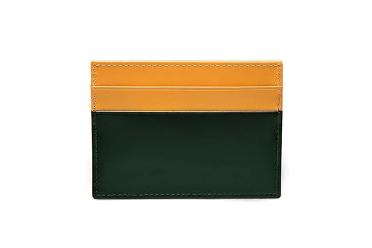 Bridle Hide Flat Card Case - Green - onlybrown