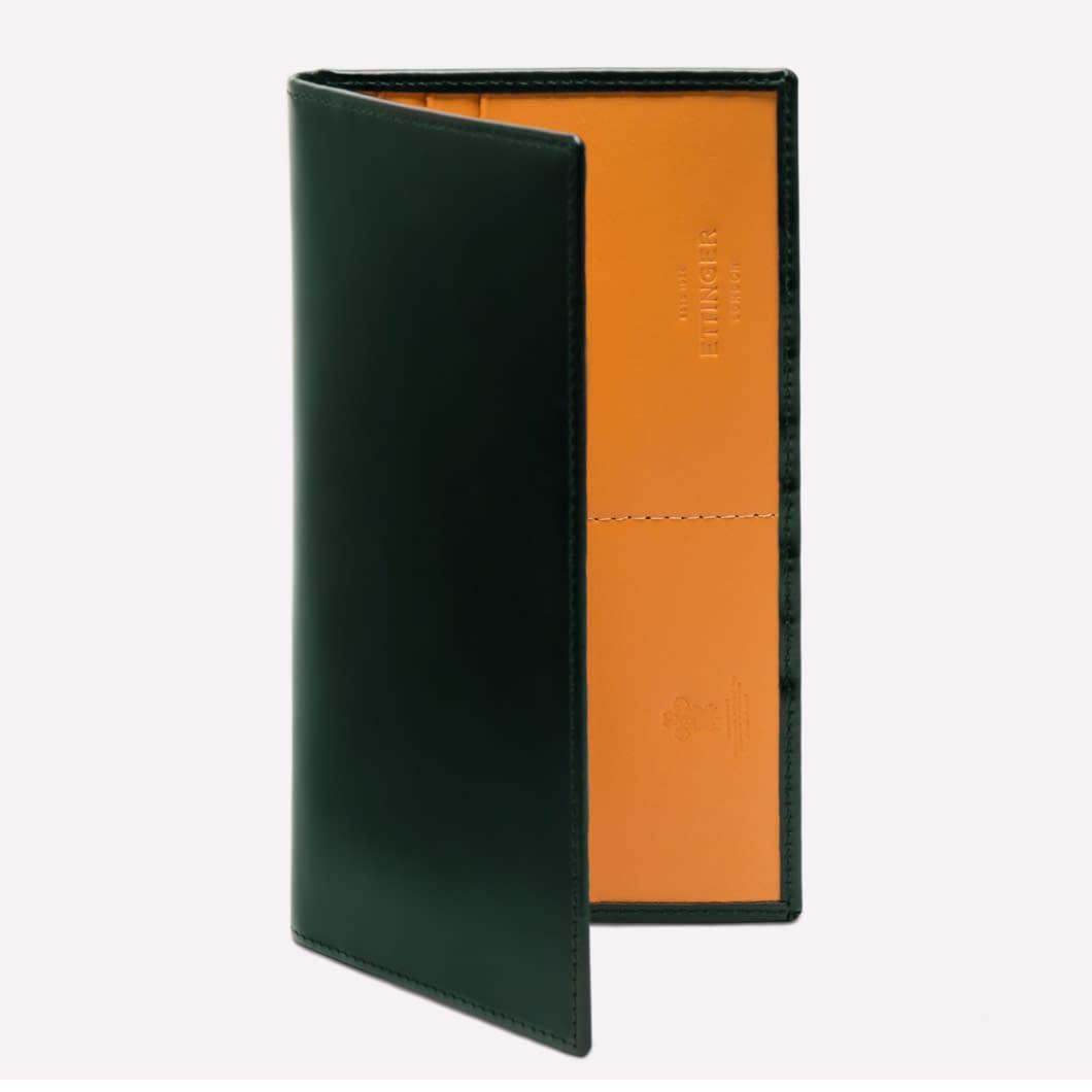 Bridle Hide Long Wallet with Zipped Pocket (Green/Tan) - onlybrown