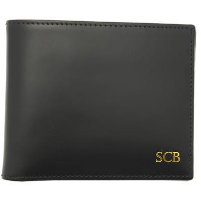Bridle Hide Billfold With Coin Pocket - Black (Personalisation) - onlybrown