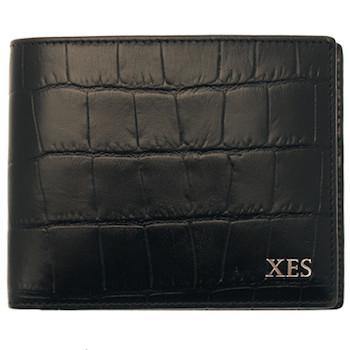 Croc Billfold - Ebony (Personalisation) - onlybrown