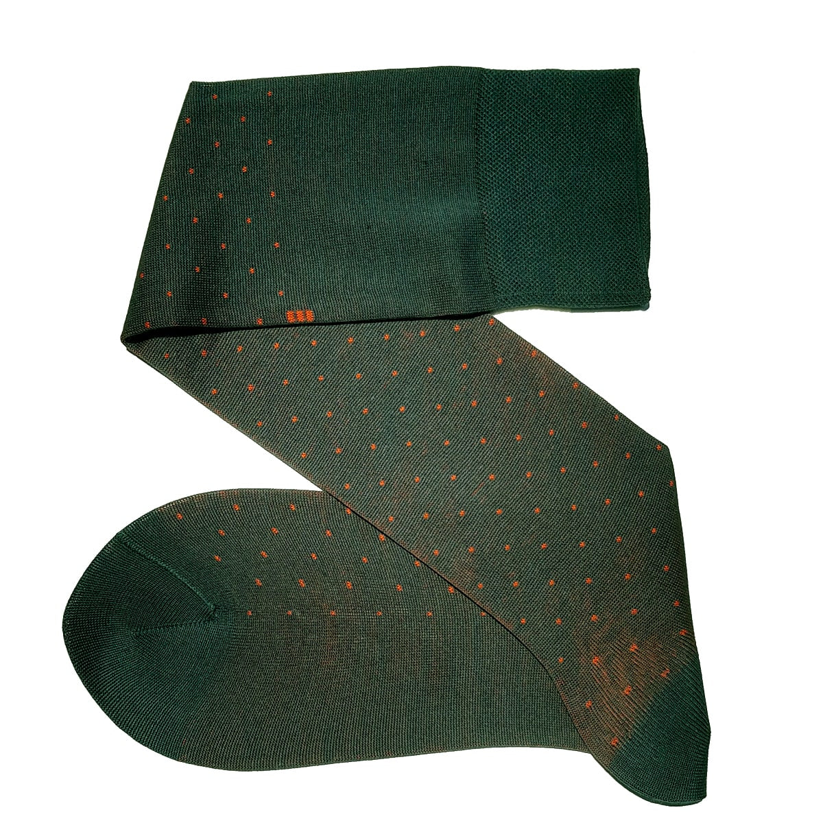 Pindot Forest Green Orange  - OTC Socks