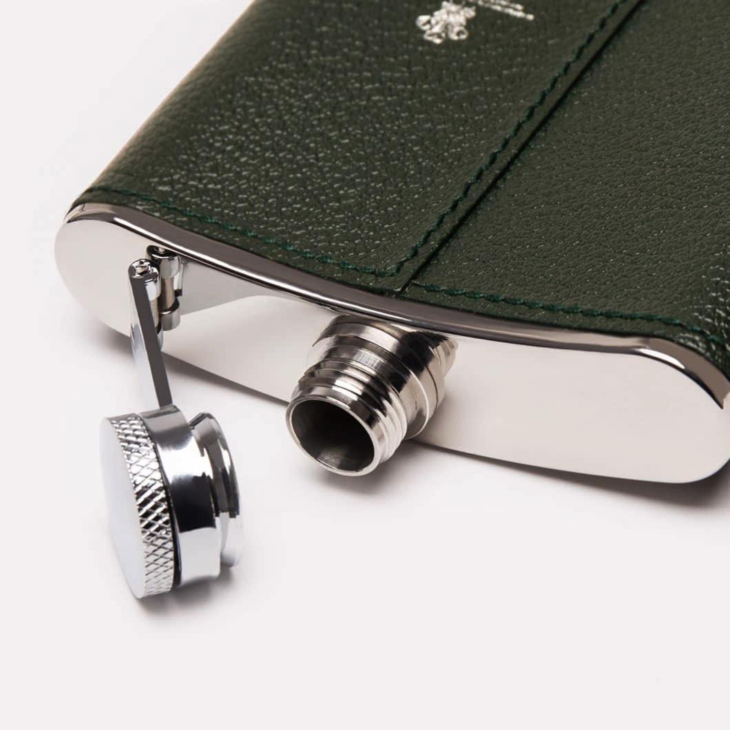Capra Leather Wrapped Hip Flask (4oz) - onlybrown