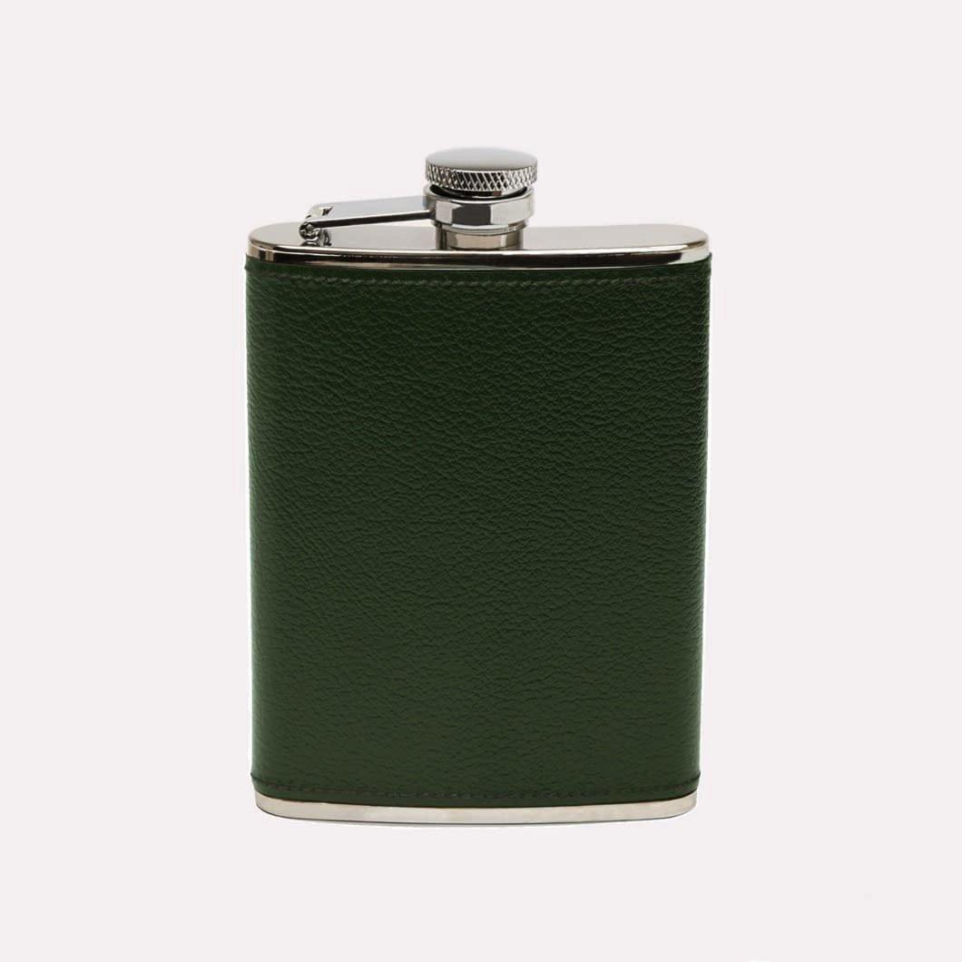 Capra Leather Wrapped Hip Flask (6oz) - onlybrown