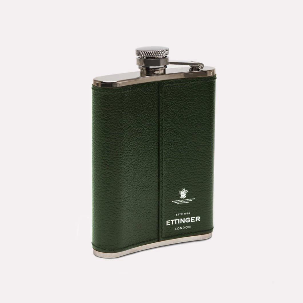 Capra Leather Wrapped Hip Flask (6oz) - onlybrown