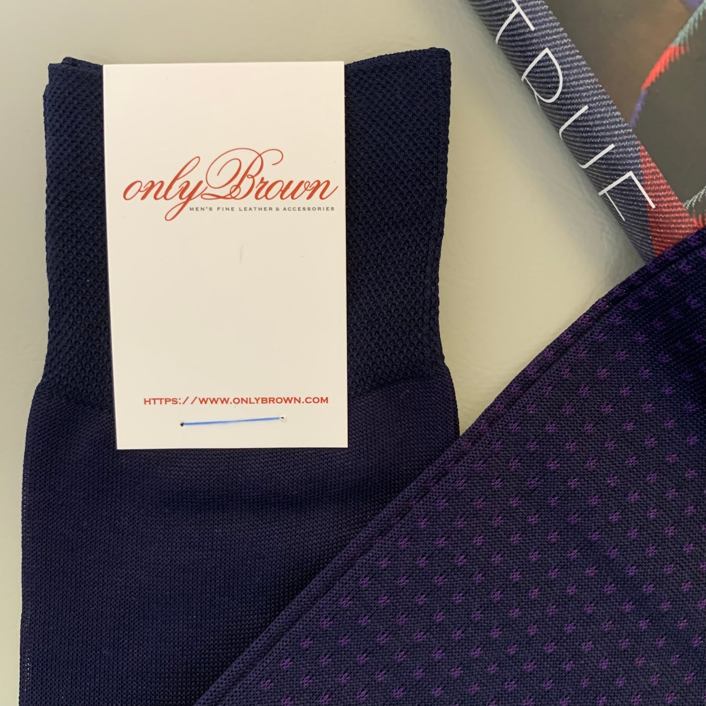 Square Mark Navy Purple  - OTC Socks