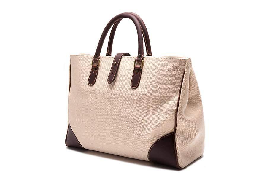 Piccadilly Canvas Tote - Ivory - onlybrown