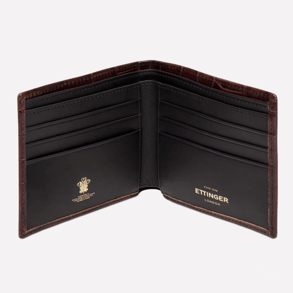 Croc Billfold - Mahogany (Personalisation) - onlybrown