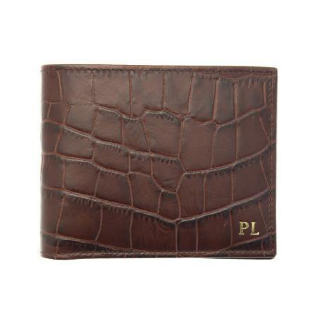 Croc Billfold - Mahogany (Personalisation) - onlybrown