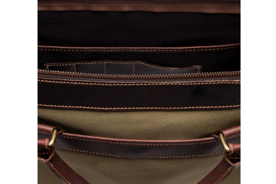 Wimbledon Briefcase - Olive - onlybrown