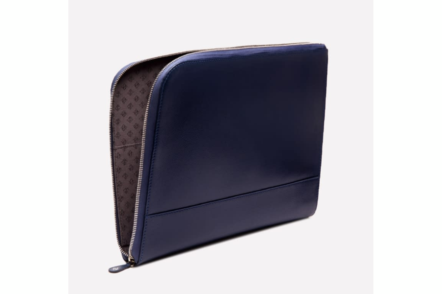 Capra Large Zip Clutch - Marine Blue - onlybrown