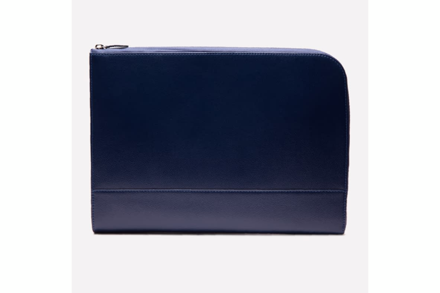 Capra Large Zip Clutch - Marine Blue - onlybrown