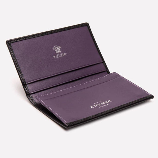 Sterling Visiting Card Case - Purple (Personalisation) - - Silver Foiled -