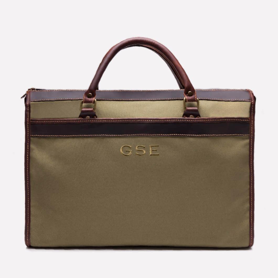 Wimbledon Briefcase - Olive - onlybrown